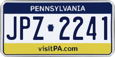 PA license plate JPZ2241