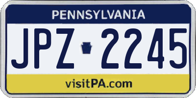 PA license plate JPZ2245