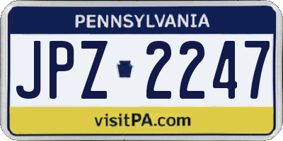PA license plate JPZ2247