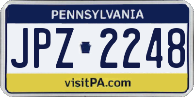 PA license plate JPZ2248