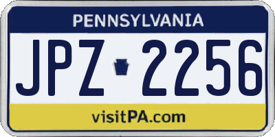PA license plate JPZ2256