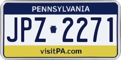 PA license plate JPZ2271