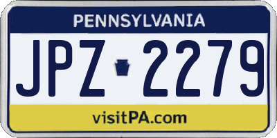 PA license plate JPZ2279