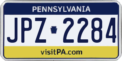 PA license plate JPZ2284