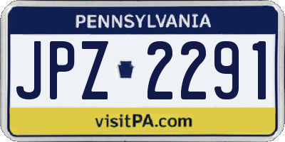 PA license plate JPZ2291