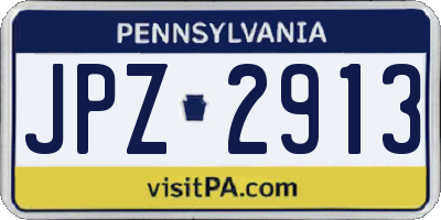 PA license plate JPZ2913