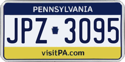 PA license plate JPZ3095