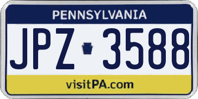 PA license plate JPZ3588