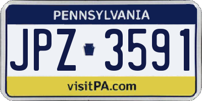 PA license plate JPZ3591