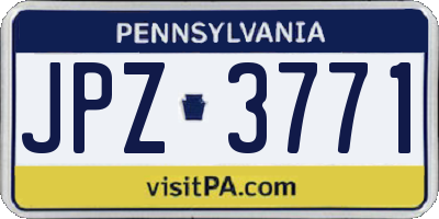 PA license plate JPZ3771