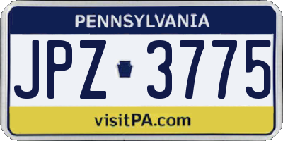 PA license plate JPZ3775