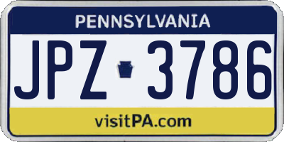 PA license plate JPZ3786