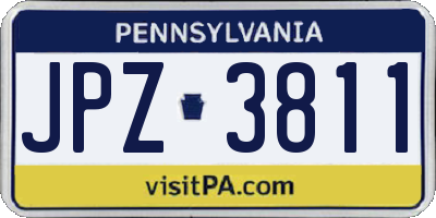 PA license plate JPZ3811