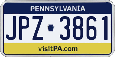 PA license plate JPZ3861