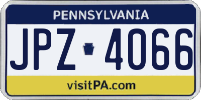 PA license plate JPZ4066