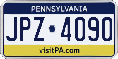 PA license plate JPZ4090