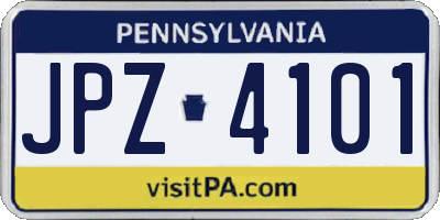 PA license plate JPZ4101