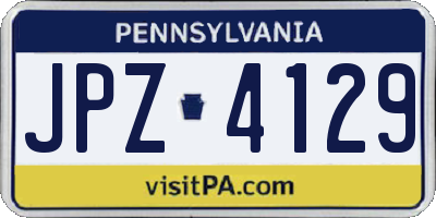 PA license plate JPZ4129