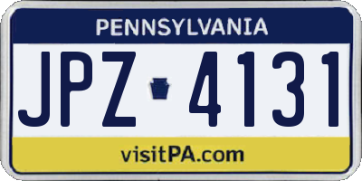 PA license plate JPZ4131