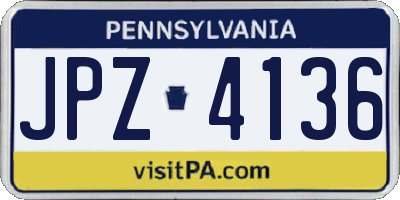 PA license plate JPZ4136