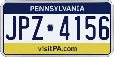 PA license plate JPZ4156