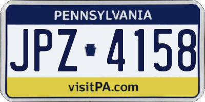 PA license plate JPZ4158