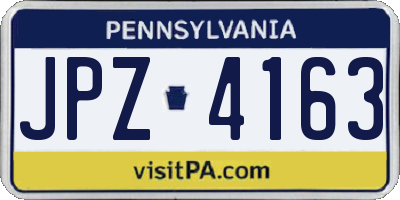 PA license plate JPZ4163