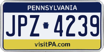 PA license plate JPZ4239