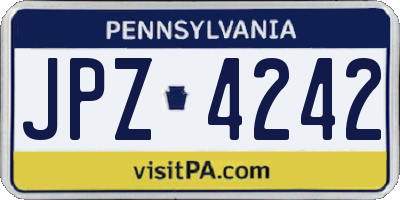 PA license plate JPZ4242
