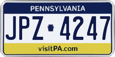 PA license plate JPZ4247