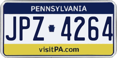 PA license plate JPZ4264