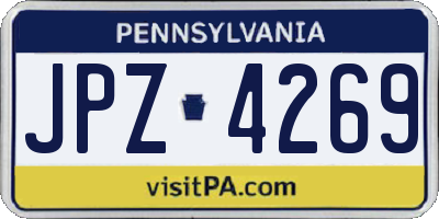 PA license plate JPZ4269