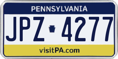 PA license plate JPZ4277