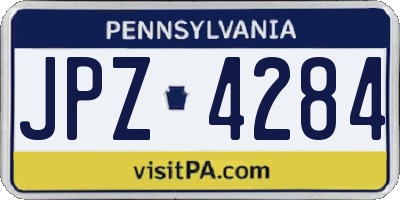 PA license plate JPZ4284