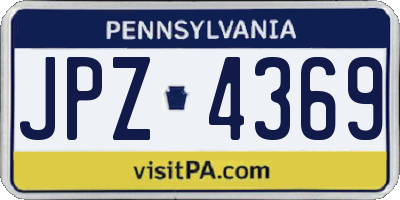 PA license plate JPZ4369