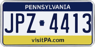 PA license plate JPZ4413