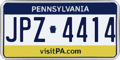 PA license plate JPZ4414