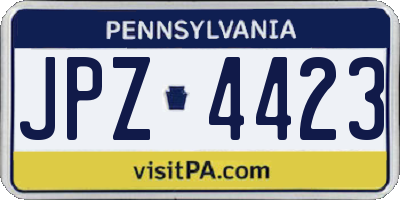 PA license plate JPZ4423