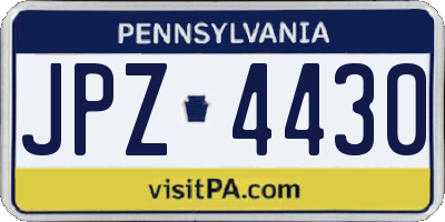 PA license plate JPZ4430