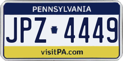 PA license plate JPZ4449