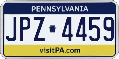 PA license plate JPZ4459