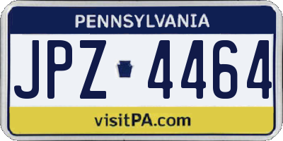PA license plate JPZ4464