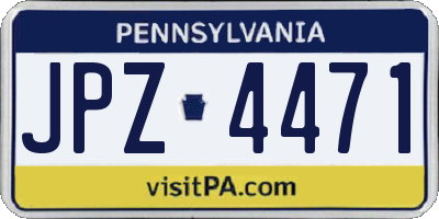 PA license plate JPZ4471