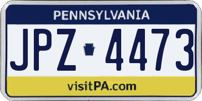 PA license plate JPZ4473