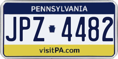 PA license plate JPZ4482