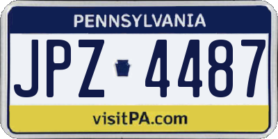 PA license plate JPZ4487