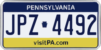 PA license plate JPZ4492