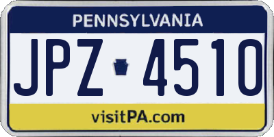 PA license plate JPZ4510