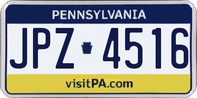 PA license plate JPZ4516