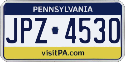 PA license plate JPZ4530